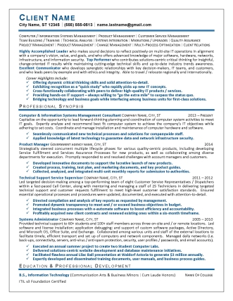 information technology resume - see an example by a pro resume writer